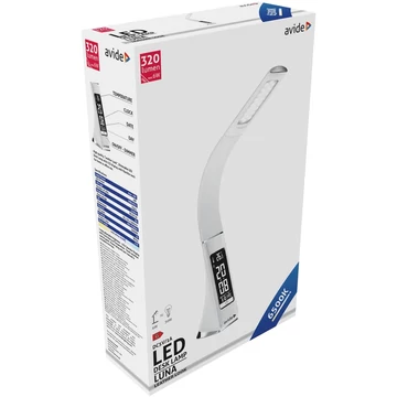 Asztali lámpa LED, AVIDE Luna üzleti bőrhatású naptár, 6W, 6400K, fehér