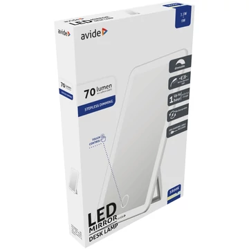 Asztali lámpa LED, AVIDE Világítós sminktükör, 3,5W, adapter nélkül
