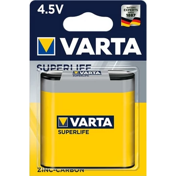 Elem 4,5V 3LR12 Superlife féltartóslapos 1 db/csomag, Varta