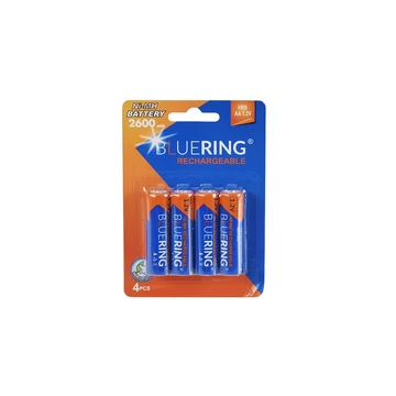 Elem tölthető akku AA ceruza HR6 2600mah 4 db/csomag, Bluering®