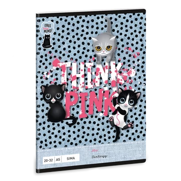 Füzet iskolai A5, 32lap, sima 20-32 Ars Una THINK-PINK (5285) 23  10db/csomag