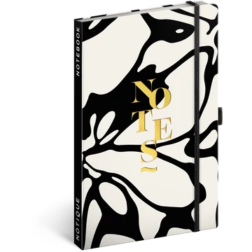 Keménytáblás notesz krémszínű lapokkal leszorító gumiszalaggal Fox 130x210mm, Presco