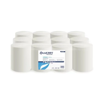 Kéztörlő 1 rétegű tekercses átmérő: 13 cm hófehér duda nélküli 12 tekercs/karton Strong Lucart 1.13 CL_861098