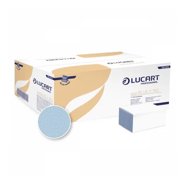Kéztörlő 2 rétegű V hajtogatású kék 150 lap/csomag 20 cs/karton Easy Blue V 150 Lucart_863065