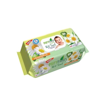 Nedves törlőkendő 120 lap/csomag Pufy Fresh