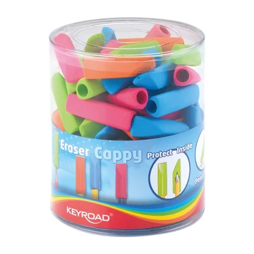 Radír, PVC mentes 72 db/display Keyroad Cappy vegyes színek