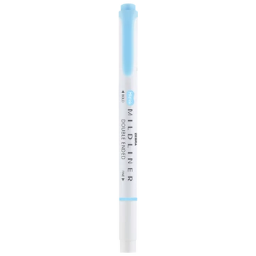 Szövegkiemelő 1,0/3,5 mm, kétvégű, Zebra Mildliner Fluorescent, kék