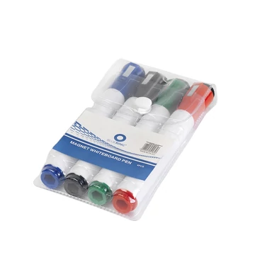 Táblamarker készlet, 3mm, mágneses, törlővel multifunkciós kerek Bluering®, 4 klf. szín