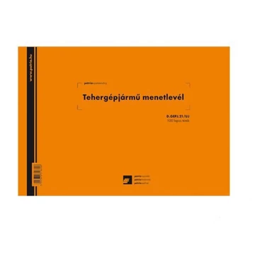 Tehergépjármű menetlevél A5, 100lap,os D.GEPJ.21/5