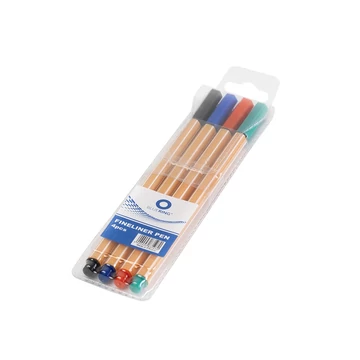 Rostirón, tűfilc vízbázisú készlet, 0,4mm, hatszögletű Bluering®, 4 klf. szín