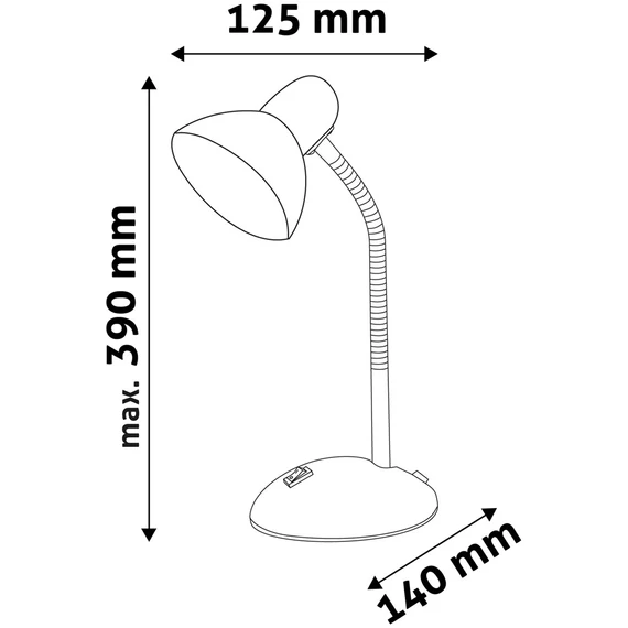 Asztali lámpa, AVIDE Basic Simple, 40W, fekete