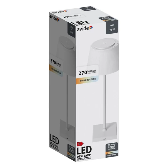 Asztali lámpa LED, AVIDE USB, 4W, 4000K, fehér