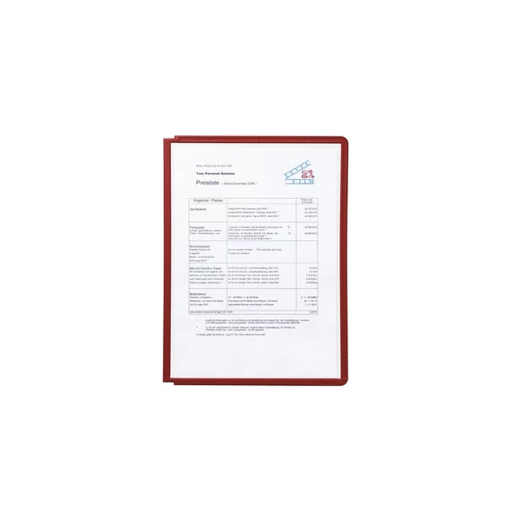 Bemutatótábla panel, A4, 5 db/csomag, Durable Sherpa piros