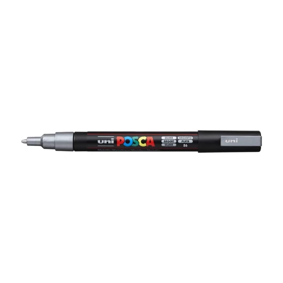 Dekormarker 0,9-1,3mm, PC-3M Uni Posca ezüst