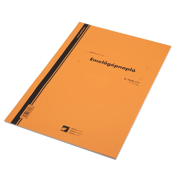 Emelőgépnapló 2+25lapos A4, álló