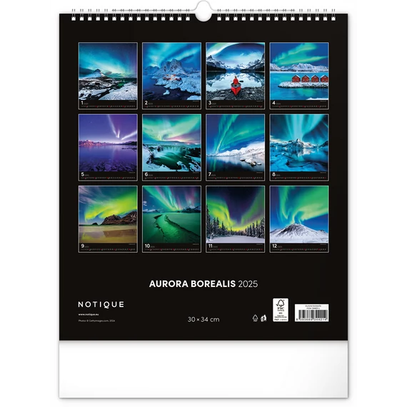 Falinaptár képes  300x340mm Aurora Borealis Realsystem 2026.