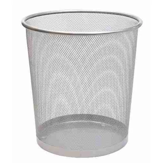 Fémhálós papírkosár 20 liter 29,5x33cm, nagy Bluering® ezüst