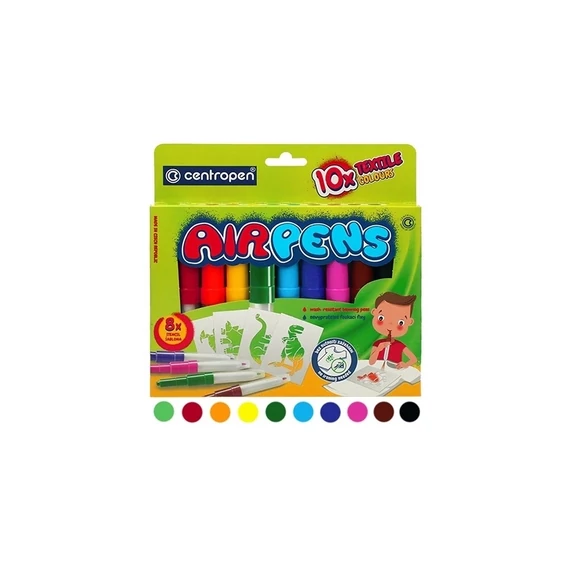 Filctoll fújós készlet Centropen AIRPENS 1539 Textile 10 klf. szín
