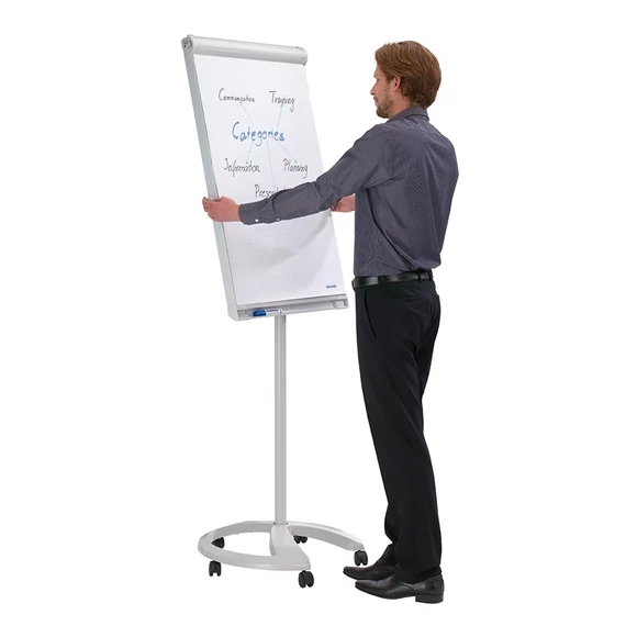 Flipchart tábla 67x95cm, mágneses, 2 db segédkarral, 5 görgős Proline Franken
