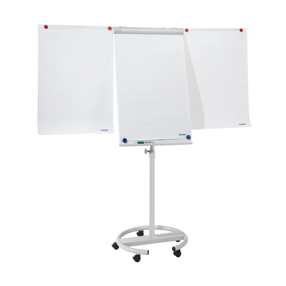 Flipchart tábla 68x105cm, mágneses, 2 db segédkarral, 5 görgős Premium line Franken