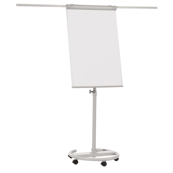 Flipchart tábla 68x105cm, mágneses, 2 db segédkarral, 5 görgős Premium line Franken