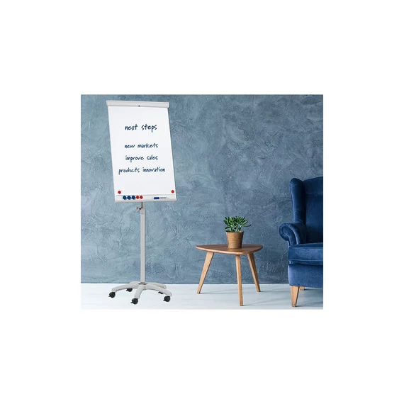 Flipchart tábla 68x105cm, mágneses 5 görgős gurítható ValueLine Franken
