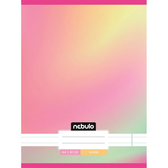 Füzet, A4, vonalas, 81-32, Monochrome és Gradient minták I., 12 db/csomag Nebulo