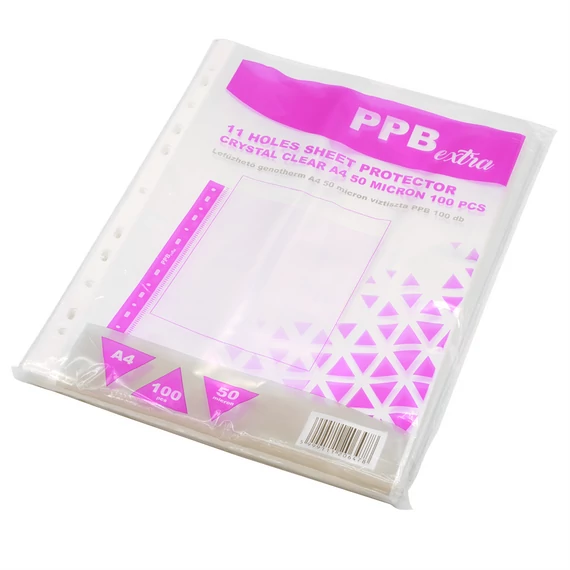 Genotherm lefűzhető, A4, 50 micron víztiszta PPB Extra 100 db/csomag,