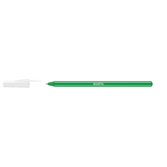 Golyóstoll 0,7mm, kupakos, Ico Signetta, írásszín zöld