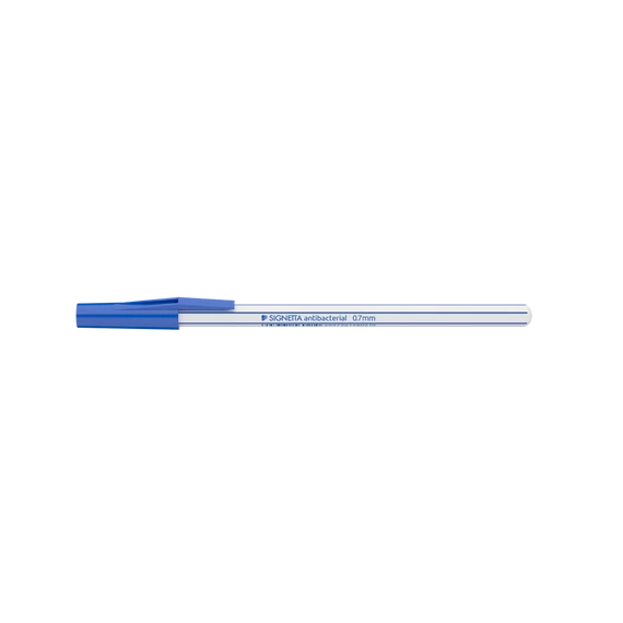 Golyóstoll 0,7mm, kupakos antibakteriális Ico Signetta, írásszín kék