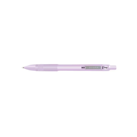 Golyóstoll 1 mm, lila tolltest, Zebra Z-Grip Pastel, írásszín kék