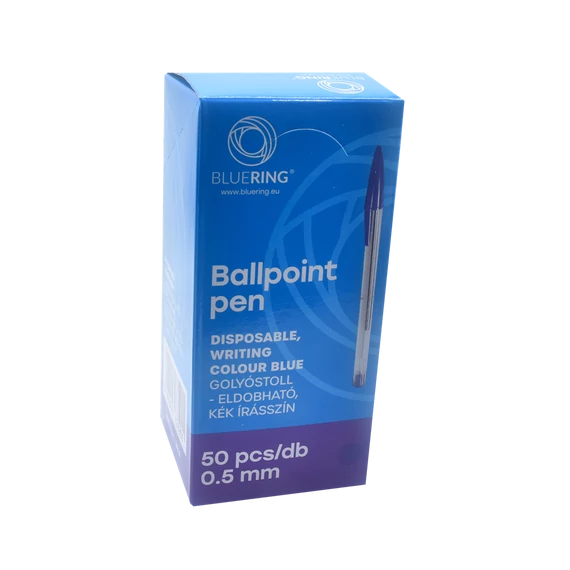 Golyóstoll eldobható kupakos Bluering® , írásszín kék