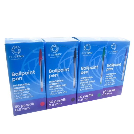 Golyóstoll eldobható kupakos Bluering® , írásszín kék