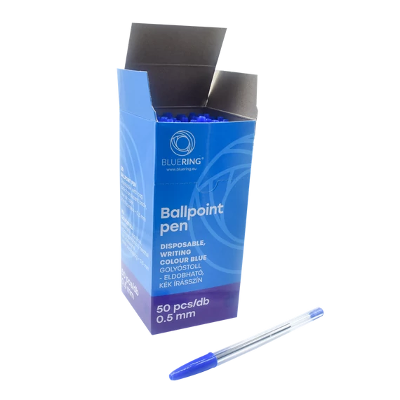 Golyóstoll eldobható kupakos Bluering® , írásszín kék