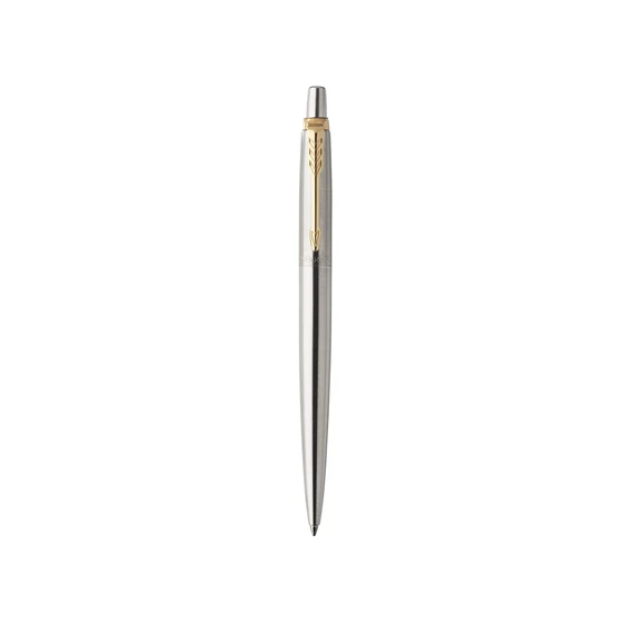 Golyóstoll rozsdamentes acél, arany klipsz 1953182 Parker Jotter, írásszín kék