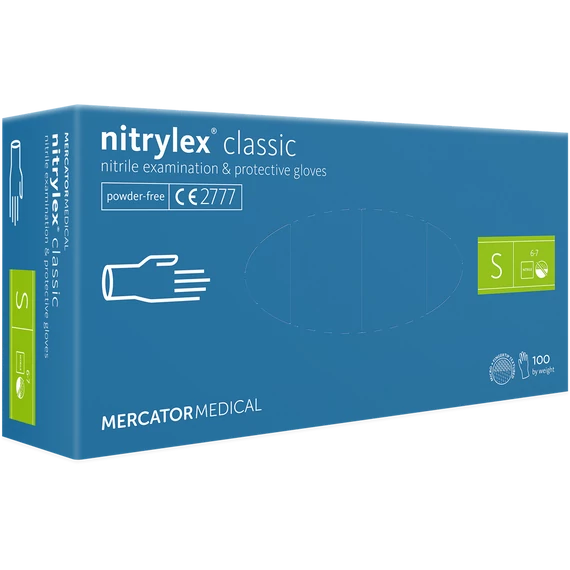 Gumikesztyű nitril púdermentes S 100 db/doboz, Nitrylex lila