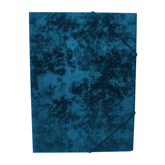 Gumis mappa A4, festett prespán mintás karton Bluering® kék