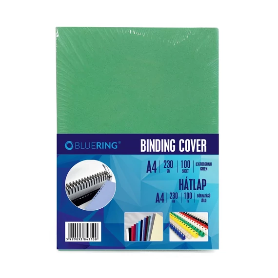 Hátlap, A4, 230 g. bőrhatású 100 db/csomag, Bluering® zöld