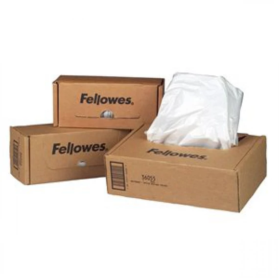 Hulladékgyűjtő zsákok iratmegsemmisítőhöz, 30-35 literes kapacitásig, Fellowes® 100 db/csomag,