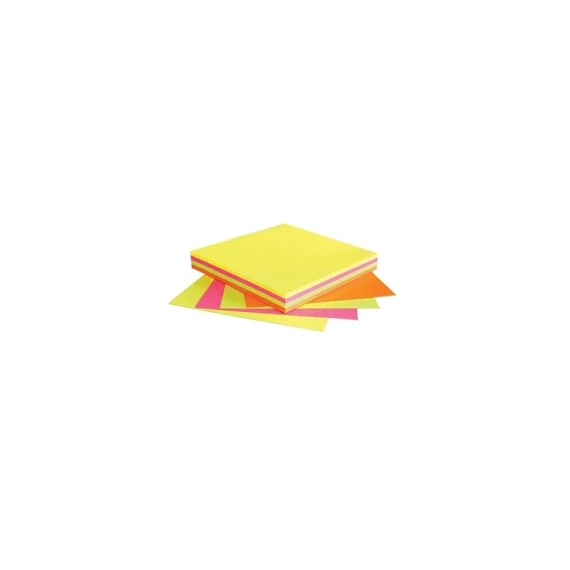 Jegyzettömb öntapadó, 75x75mm, 100lap, Info Notes, brilliant mix, sárga, zöld, pink, narancs