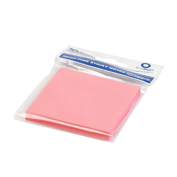 Jegyzettömb öntapadó, 76x76mm, 80lap, Bluering® , neon pink