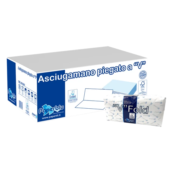 Kéztörlő 2 rétegű V hajtogatású 210 lap/csomag 15 csomag/karton Paperdi_AV81621