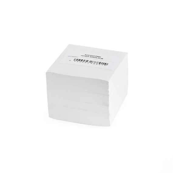 Kockatömb 8x8x6,5cm, ragasztás nélküli, 80% fehérség Bluering® fehér