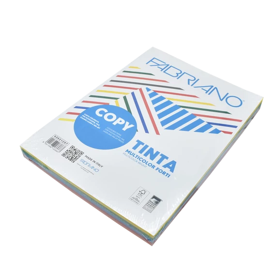 Másolópapír, színes, vegyes színek A3, 80g. Fabriano CopyTinta 5x50 ív/csomag. intenzív