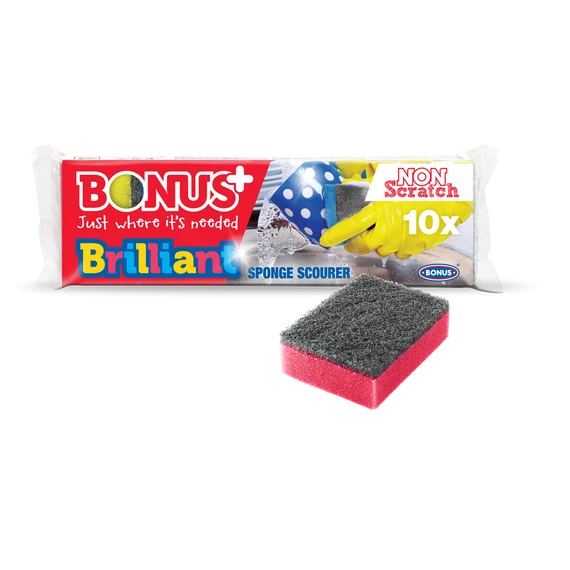 Mosogatószivacs 10 db/csomag Bonus+ Brilliant B513