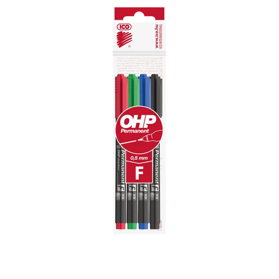 Alkoholos marker készlet, F, OHP Ico, 4 klf.szín