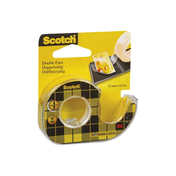 Ragasztószalag kétoldalas 12mmx6,3m 3M Scotch 136D víztiszta