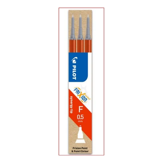 Rollertoll betét 0,25mm, írásvastagság 3 db/csom Pilot Frixion Ball, írásszín piros