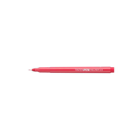 Rostirón, tűfilc vízbázisú, 0,5mm, kerek test, Tinten Pen Ico piros