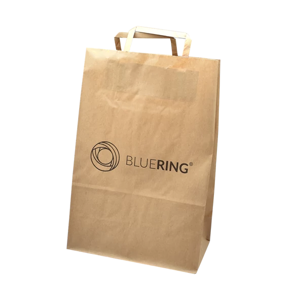 Szalagfüles papírtáska 32x17x33cm Bluering® barna